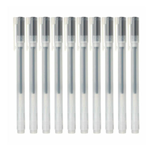 Gel Ink Ballpoint Pen 0.5mm - Black (Set of 10)