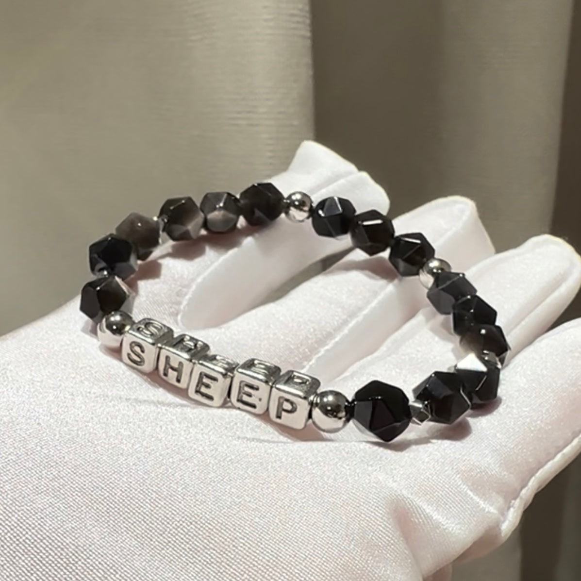 Customised Obsidian Bracelet