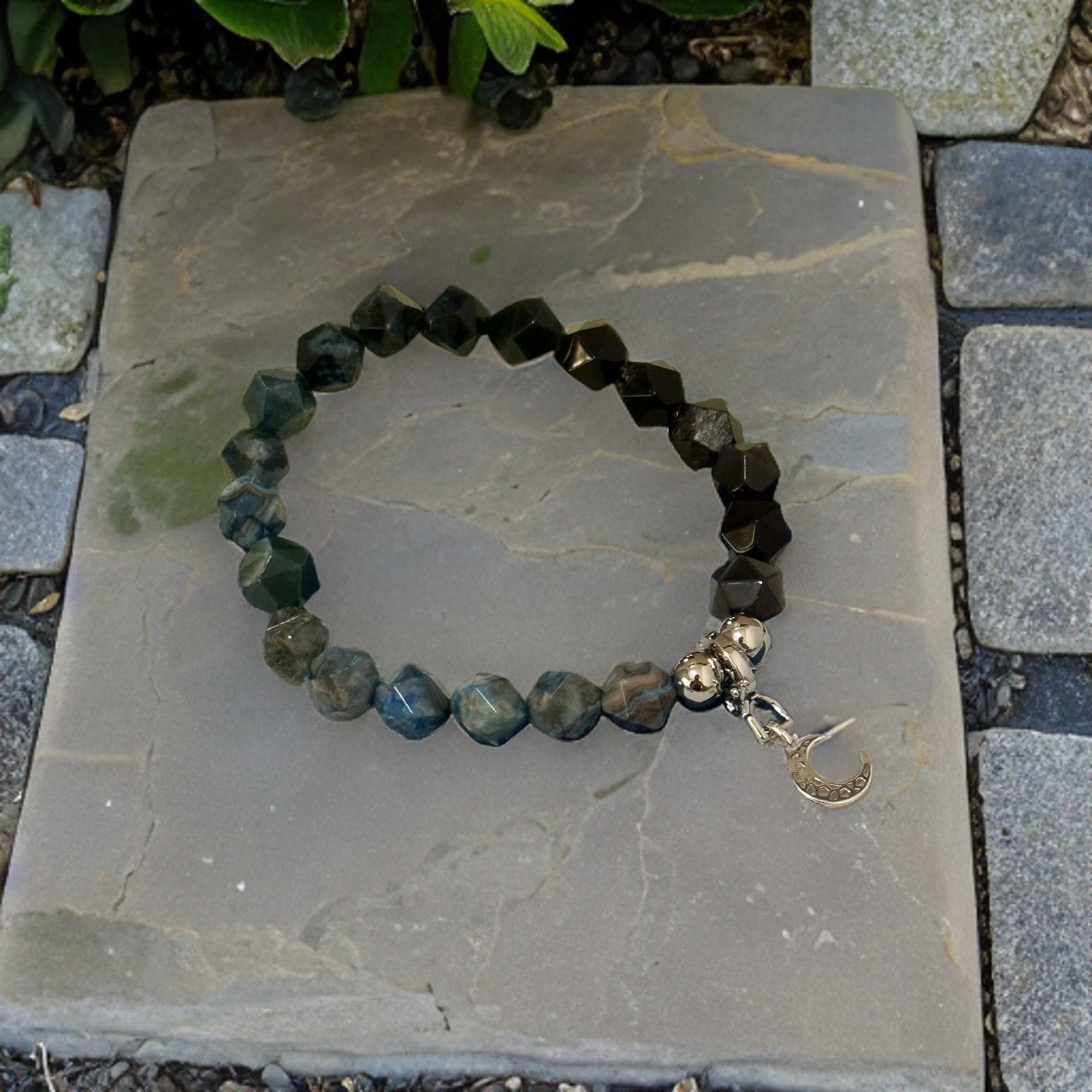 Agate-Obsidian Bracelet - Down-To-Earth