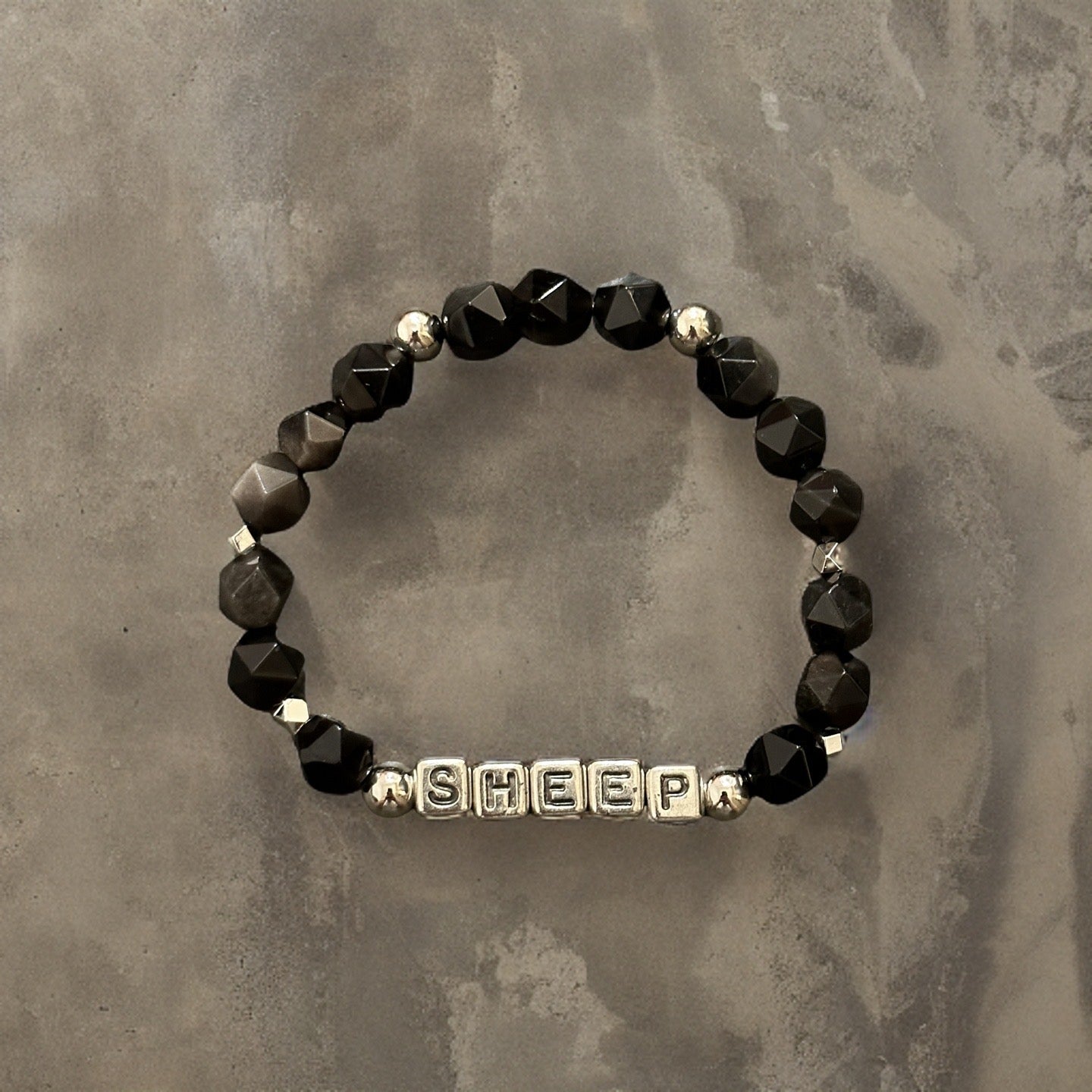 Customised Obsidian Bracelet