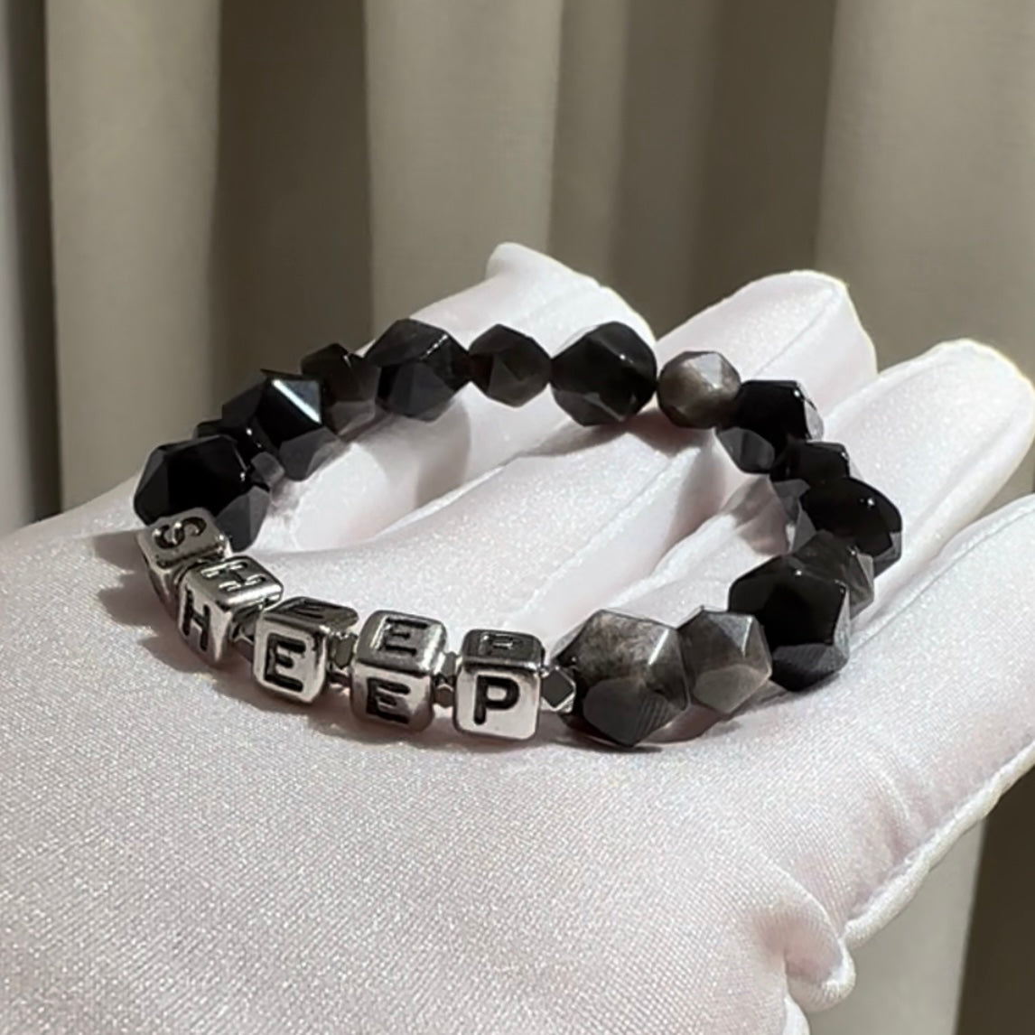 Customised Obsidian Bracelet