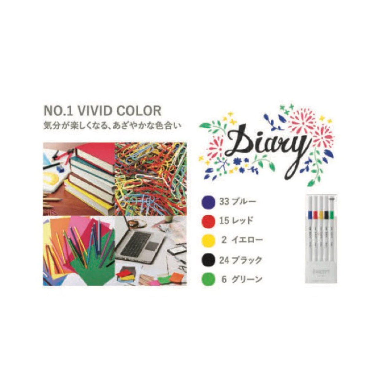 EMOTT Fineliners - 5 Color Set - Vivid