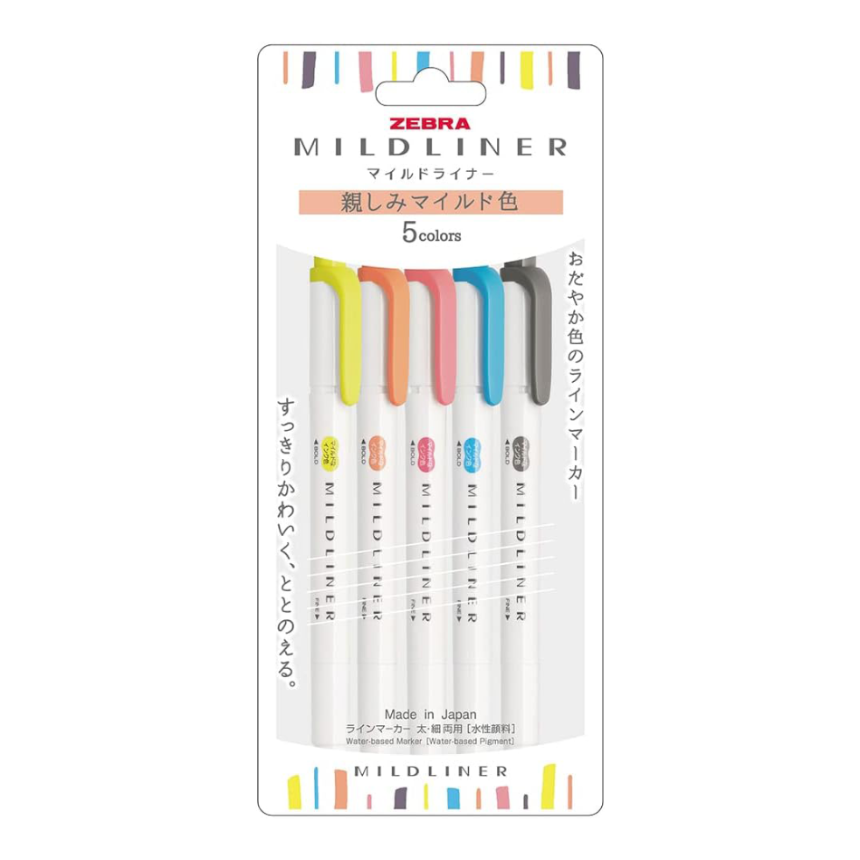 Mildliner Double-sided Highlighter (Set of 5)