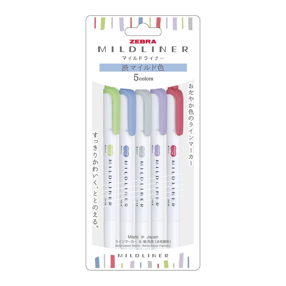 Mildliner Double-sided Highlighter (Set of 5)