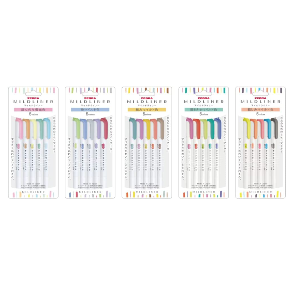 Mildliner Double-sided Highlighter (Set of 5)