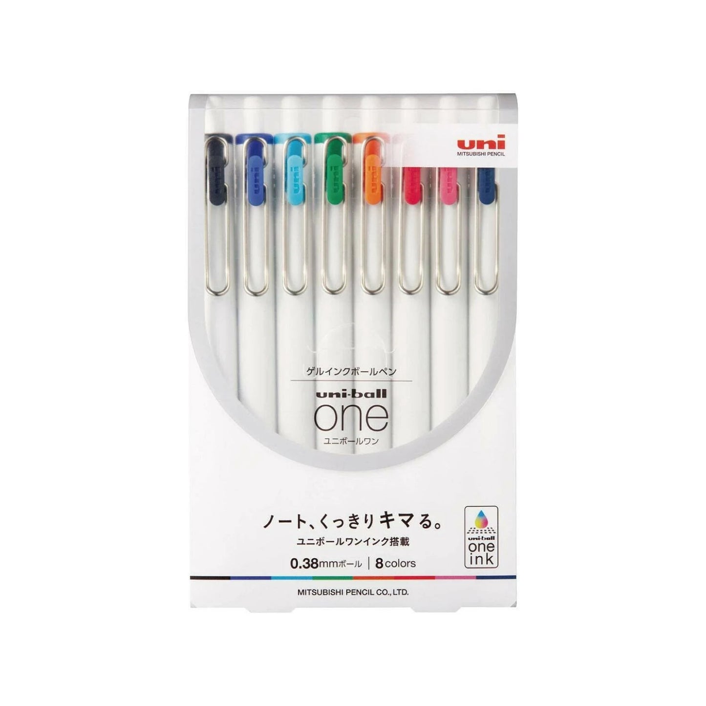 Uni-Ball One Gel Ink 0.38mm Ballpoint Pen (Set of 8)