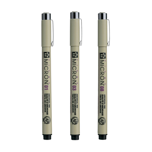 Pigma Micron - Set of 3 Black