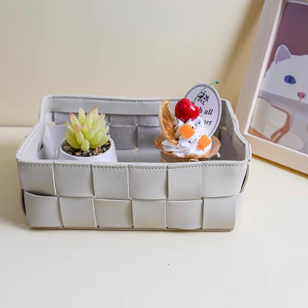 PU Leather Tray Organiser