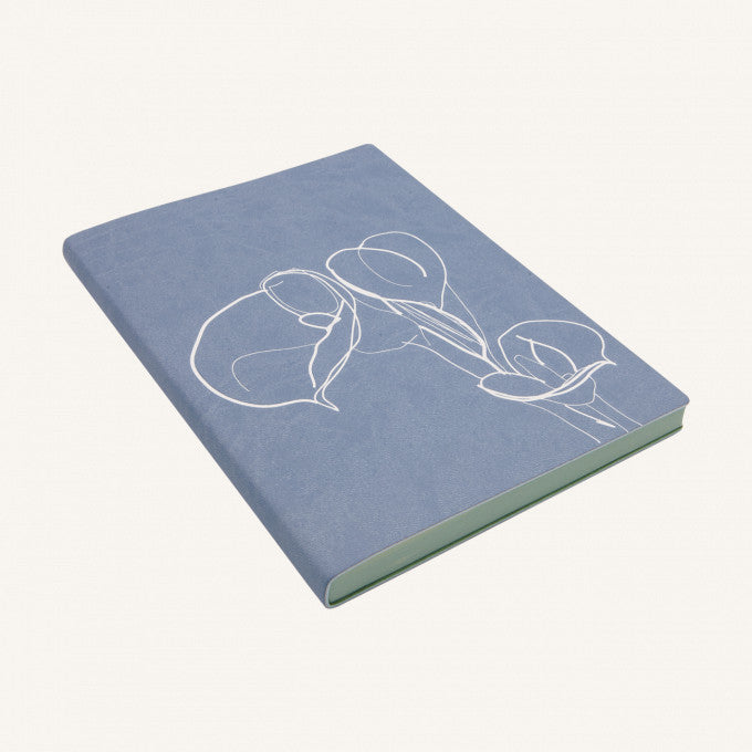 Signature Floral Doodles Plain Notebook - A5, Calla Lily